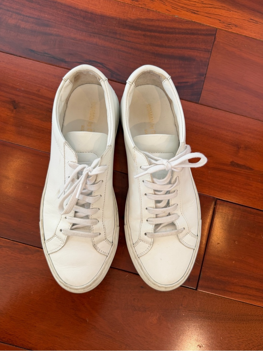 Common Projects White Low-Top Leather Sneakers